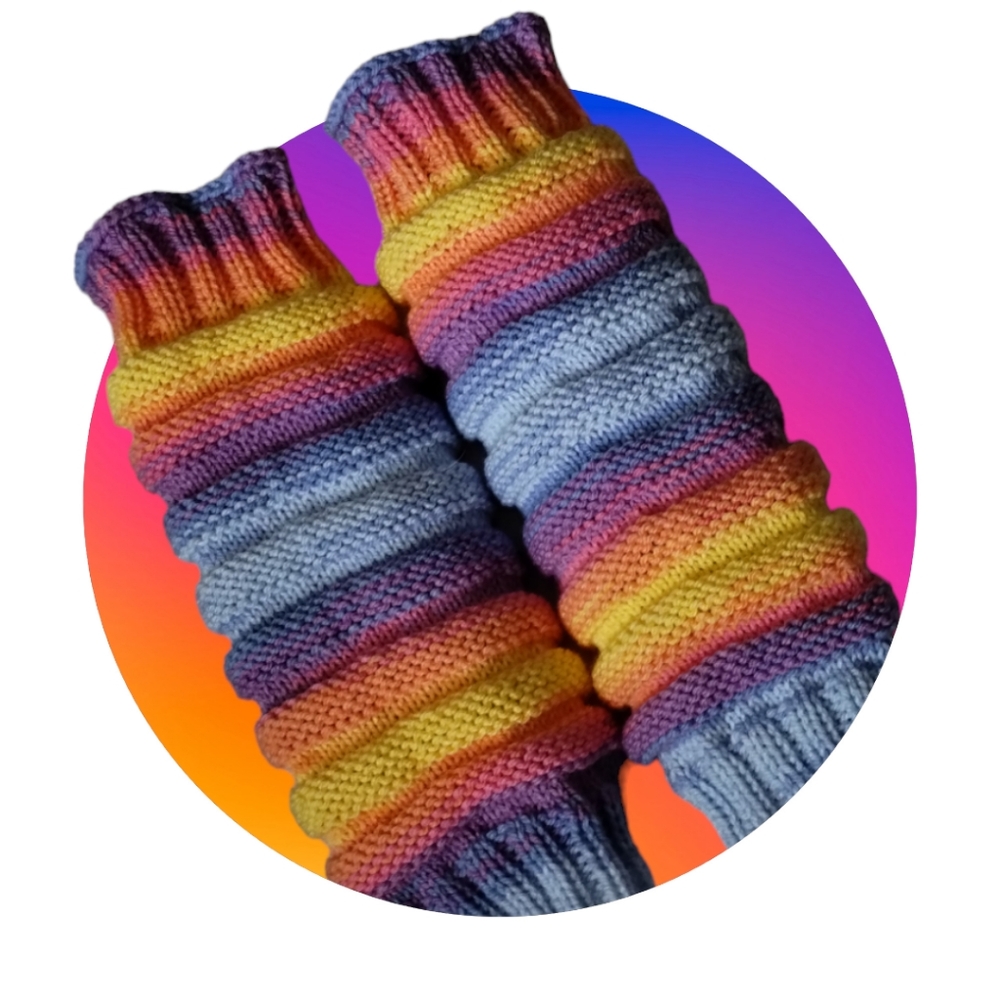 Parfait Hand Knit Skrunching Leg Warmers 10" Calf Size 10 to 12 yrs. Average - Picture 1 of 3